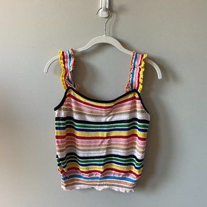 J. Crew Rainbow Stripe Stretch tank top